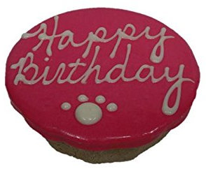 Preppy Puppy, Gâteau d'anniversaire Rose pour Chien sans blé, maïs et soja, Flocons d'avoine et Beurre d'arachide pour célébrer Une friandise