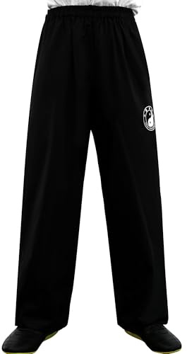 ZooBoo Chenjiagou Tai Chi Pants – Black Cotton Martial Arts Training Trousers for Tai Chi &Kung Fu & Martial Arts Practice(2XL)