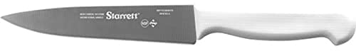 Starrett Professional Stainless Steel Chefs Kitchen Knives - Narrow Triangular Profile - 6-inch (150mm) - White Handle