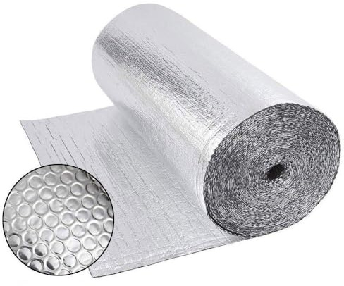 Dripex Double Aluminium Bubble Foil Insulation Loft Wall Boat Loft Caravan Home Wall Shed, 0.6m x 25m(15㎡)