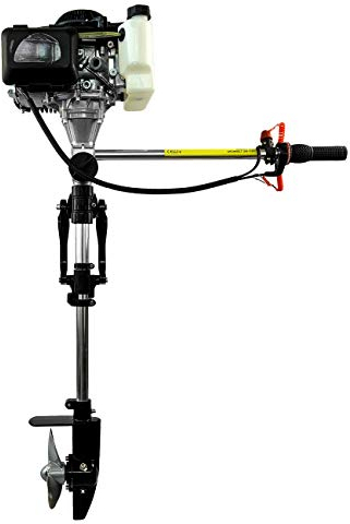 Grünwelt GW-170FC Aussenborder 2.5 PS 4-Takt 53 ccm Benzin Bootsmotor Außenborder Aussenborder Außenbordmotor Aussenbordmotor Schlauchboote Fischerboote Bootsmotor Angeln