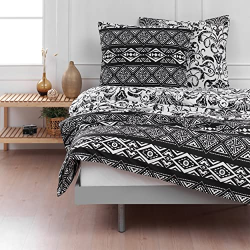 Mixibaby Ropa de Cama Juego de Cama Funda nórdica algodón 135x200 155x220 200x200 200x220 Moderno, Größe Bettwäsche:155 x 220 cm, Design Bettwäsche:Magnolia Z-15 g