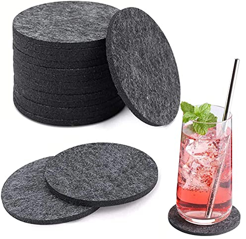 16 Stück Filzuntersetzer Rund,Glasuntersetzer,Bierdeckel,Getränkeuntersetzer,Wiederverwendbar Tischuntersetzer,für Tisch, Bars-untersetzer