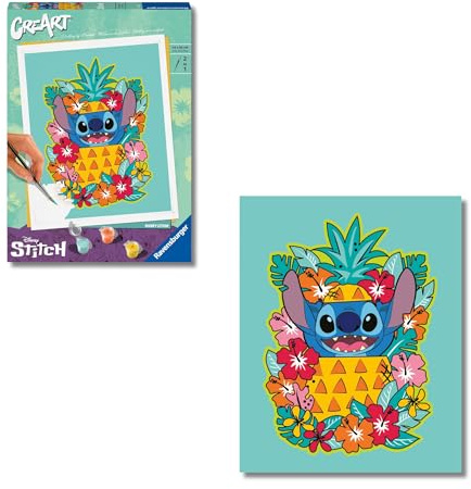 Ravensburger – CreArt 24x30 cm – Stitch – Loisir créatif – Peinture par numéros – Adulte – Activité détente et créative – Dès 12 Ans – 23933 – Version française