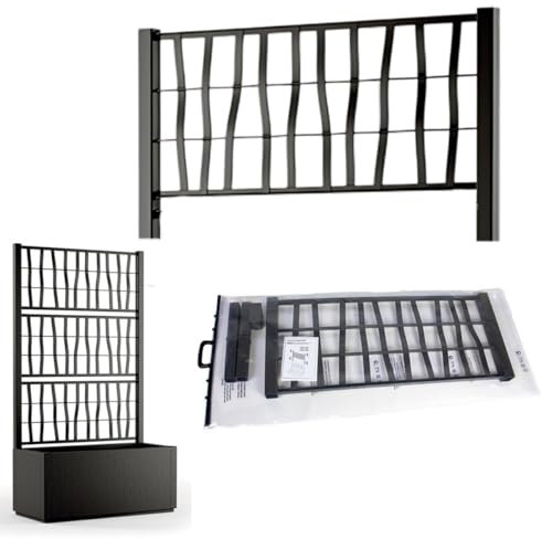 Tomaino - Kit per Alazare la Fioriera con Spalliera in Plastica, Compatibile con Modello Ethica Stefanplast, Esterno Giardino, Vasi e Fiori Rampicanti, Privacy Terrazzo Balcone (nero)