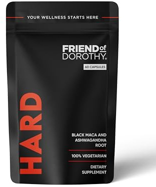 Friend of Dorothy - Hard Supplement for Men - Black Maca & Ashwagandha Root - Natural Performance Support - Enhances Energy, Vitality, Hormonal Balance - 60 Capsules