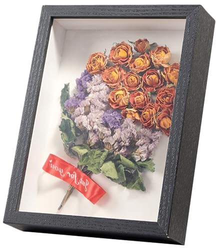 FAVORTALK Shadow Boxes - Marco de fotos 3D de 15 x 10 cm con placa acrílica para colgar en pie, marco de fotos profundo para manualidades, recuerdos, boda, graduación (negro, 433, profundidad 5 cm)
