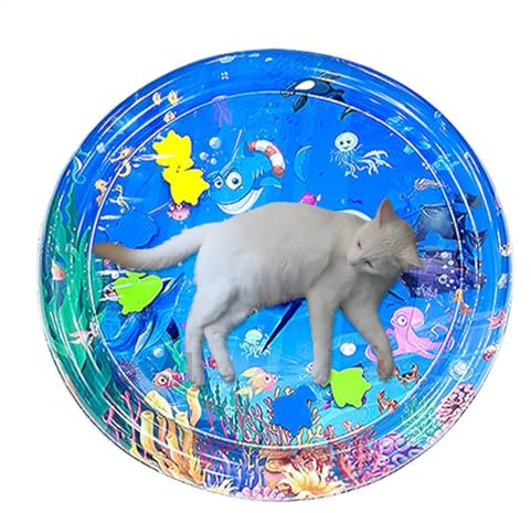 Ylnailky Wasser-Sensormatte für Katzen, Wasser-Sensor-Spielmatte für Katzen - Kätzchen-Teaser-Spielzeug - Katzen-Wasser-Spielmatte, verdickte sensorische Wasser-Spielmatte für Katzen,