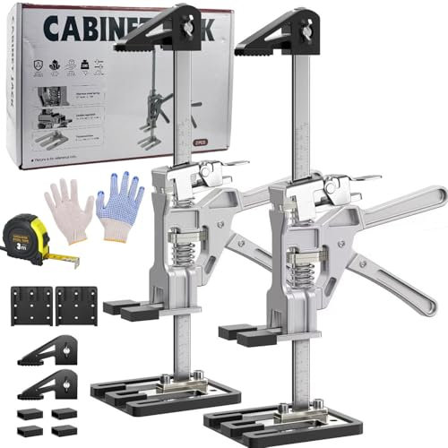 2 Pack Labor Saving Arm Jack, Multi-Function Height Adjustment Lifting Device with Scale, Two-Speed Lifter Jacks, Arm Tool Lift for Installing Cabinets,Doors & Windows, Furniture 440LB/200KG