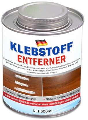 SFNN Klebstoffentferner Etikettenlöser, 500ml Extra Stark Entfernt Klebereste, mit Bürstenkappe & Schaber, Aufkleber & Etiketten von Allen Oberflächen Schnell & Rückstandsfrei
