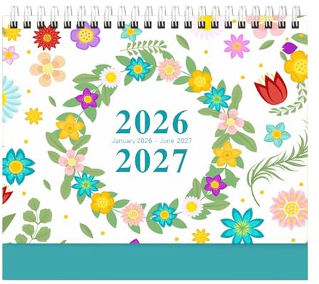 Calendario De Mesa 2026 - Agenda Semanal Mensual Con Notas, Organizador De Escritorio Estético 2026‑2027 | Planificador De Agenda De Citas De Productividad, Organizador De Programas Para St