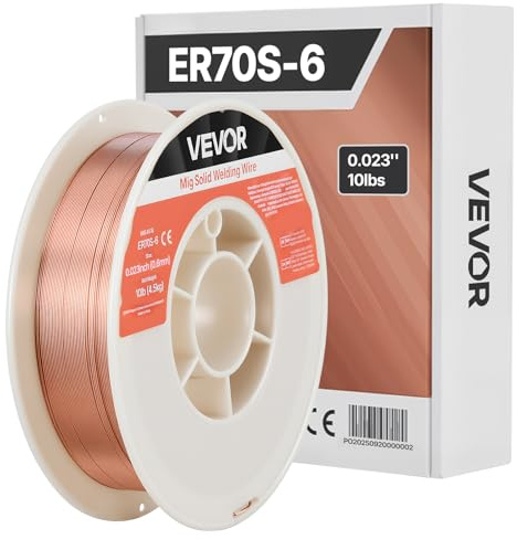 VEVOR Filo Animato MIG di Saldatura ER70S-6 da 0,6 mm, Peso di 4,5 kg, in Acciaio Dolce a Basso Spruzzo con Elevati Disossidanti per Saldatura con Protezione di Gas in Tutte le Posizioni
