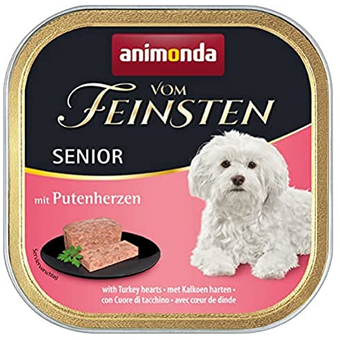 animonda Vom Feinsten Senior mit Putenherzen (22 x 150 g), Hundenassfutter für ältere Hunde ab 7 Jahren, Nassfutter für Hunde mit fein-stückigen Pasteten, Senior Hundefutter ohne Getreide