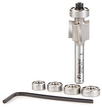 Amana Tool 49342 Carbide Tipped Binding/Rabbeting 15mm (19/32) D x 11.5mm (7/16) CH x 1/4 SHK Router Bit Set