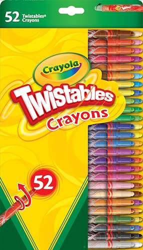 CRAYOLA Twistables Colouring Crayons - Assorted Colours (Pack of 52), Simply Twist for More Colouring Fun - No Need to Sharpen! Ideal for Kids Aged 3+