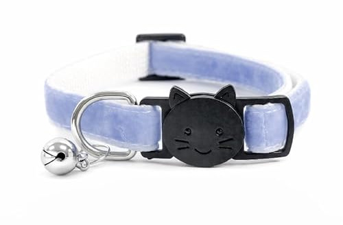 Sammet katt/kattunge halsband – säker snabbutlösning krage | justerbar för att passa de flesta inhemska katter/kattungar (välj lämplig storlek) (Lilac sammet, kattkrage (20 cm - 30 cm)