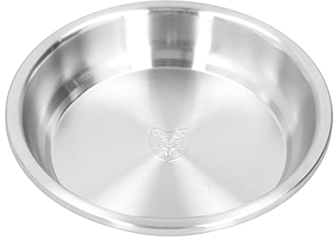 BORDSTRACT Piatti da Portata In Acciaio Inox, Piatti Rotondi Grandi e Resistenti, Ciotole Profonde per Minestra, Insalata, Antipasti, Dessert, Cibo da Campeggio, Cucina e Casa(28cm)