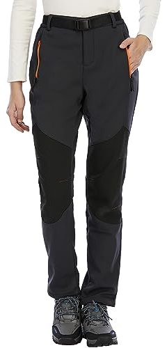 BenBoy Mujer Trekking Pantalones de Nieve Impermeables Softshell Montaña Pantalones Invierno Calentar Escalada Senderismo Esquiar Aire Libre