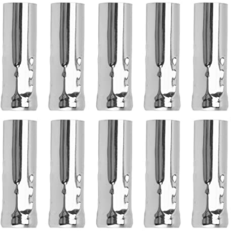 Ljuslampshållare Tube, 10st E14 Metallrör Lamphuvud Hölje Järn för Ljuslamphållare Tube Lampfot 25x80mm Kristallkrona, Paneler och Enheter(Krom)