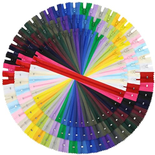 DOITEM 15cm/6 Inch 25cm/10Inch 35cm/14Inch Multicolor Nylon Coil Zippers for Sewing and Crafts 24 Colors, 72PCS