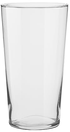 TREND FOR HOME Vaso Alto da Interno Conico in Vetro Trasparente - Centrotavola Decorativo per Fiori - A: 25 cm, Ø 14 cm - Alyssa