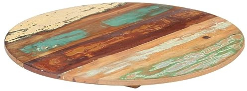 Tidyard Tischplatte Massivholzplatte Holzplatte Ersatztischplatte Holz Platte für Couchtisch Beistelltisch Rund 15-16mm Durchmesser: 40 cm Massives Altholz