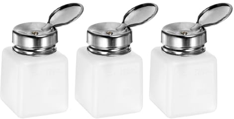 sourcing karta 3 st lösningsmedel alkohol dispenser 120 ml (4 oz) tryckbar vätskedispenser pump med tätning rostfritt stål lock för aceton rengöringsmedel polermedel borttagare vit
