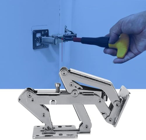 2 Pack 170 Degree Soft Close Hidden Hinges, Concealed Surface Mount Frameless Hinge - Self Closing Lazy Susan Hinges for Corner Cabinets, Kitchen Cupboards, Trap Doors & Lid Support