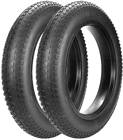 GRELiving 2er-Pack E Bike Reifen,Faltbar Fat Tire Fett Fahrradreifen 20x4.0/26x4.0 Zoll Ersatzreifen Fahrrad Mantel Reifen für E-Bike/Mountain Snow Bike (Schwarz, 26x4.0 Zoll)