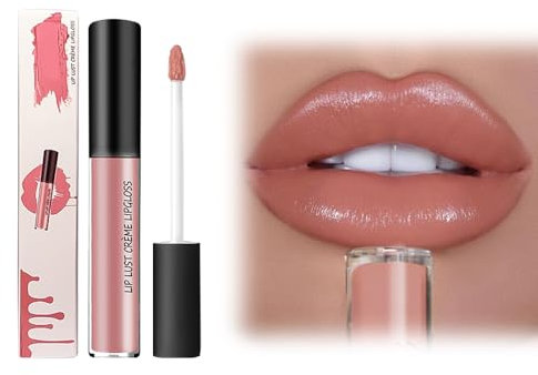 Lippenstift mit Cremiger Textur, Wasserfest, 2024 Neuer Lipgloss, Lang Anhaltender Charme, Glatte Schimmertextur, Lipgloss 24 Stunden Halt (#2, one)