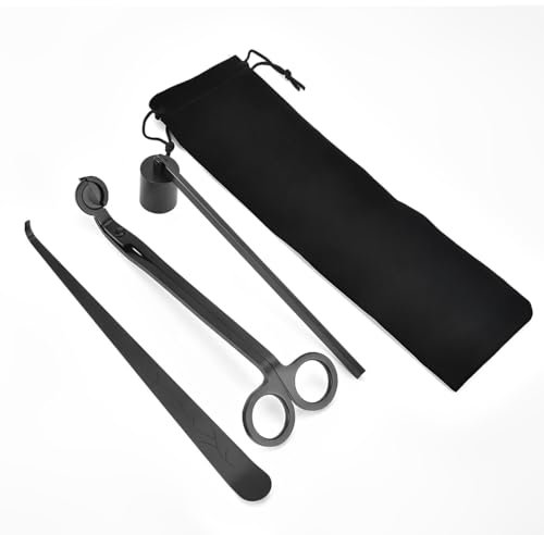 Set spegnicandele da 4 pezzi, accessori per candele in acciaio inossidabile, taglierino per stoppini, forbici per candele, pala per stoppini, spegnicandele per matrimoni e feste in casa