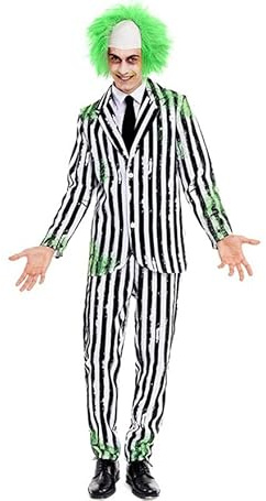 Partilandia Disfraz de Fantasma de Traje a rayas para hombre (Talla L)
