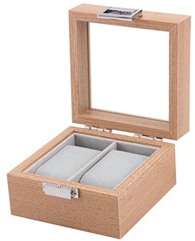 2 Lattice Wooden Watch Box Holder Men's Watch Ladies Watch Display