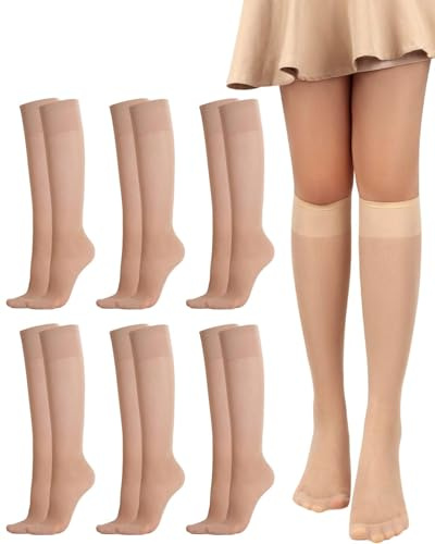 KEMUZ 6 Pares Calcetines Medias Mujer 15 DEN Calcetines Transparentes Mujer Medias Cortas Mujer Gran Elasticidad Transparente Talla Única Sin Presión Cómodo Y Ponible(Color carne)