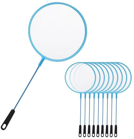 10 Pcs Aquarium Fish Tank Nets, Skimmer Net Fishing Nets Lightweight Tub Accessories Handheld Ultra Fine Mesh Net Outdoor Tools for Small Pools, Pond, Goldfish, Shrimp, 9.8 Inch (Blue)