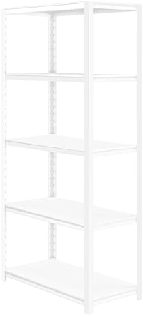 Jan Nowak Lagerregal Werkstattregal Schwerlastregal Kellerregal 5 Metallböden Belastbar bis 425 kg Metall 183 cm x 90 cm x 45 cm (Weiß)