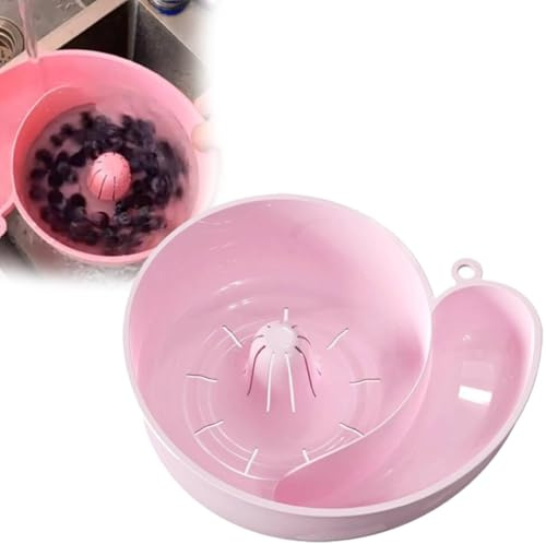 2025 New Automatic Vegetable and Fruit Washer, Snail-Shaped Drain Basket Berry Washer Spinner Bowls, Fruit Washing Bowl with Strainer, Portable Drainer Fruits Washing Basin for Home Kitchen Meal Prep