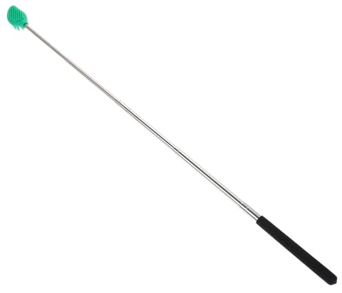 jojofuny Retractable Silicone Back Scratcher with Telescopic Stainless Steel Handle, Green Scalp Massager and Body Massage Brush for Home Bathing and Relaxation