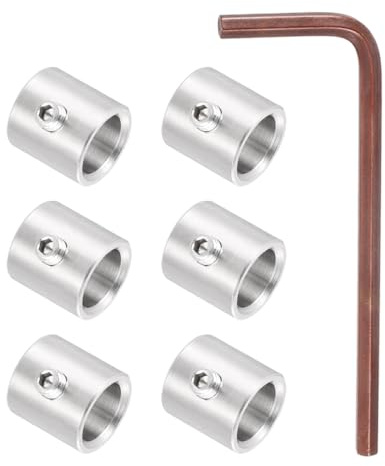 PATIKIL 6Pcs Wire Rope Clips Set,M6 304 Stainless Steel Double Holes Lock Cable Clamps Secure Fasteners for 12mm Dia with M6 Hexagon Spanner Screws for Clothesline Cable Rigging, Silver