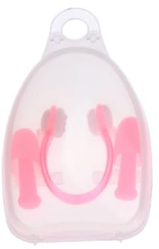 Set Clip Nasali e Tappi Orecchie per Nuoto in Silicone Rosa