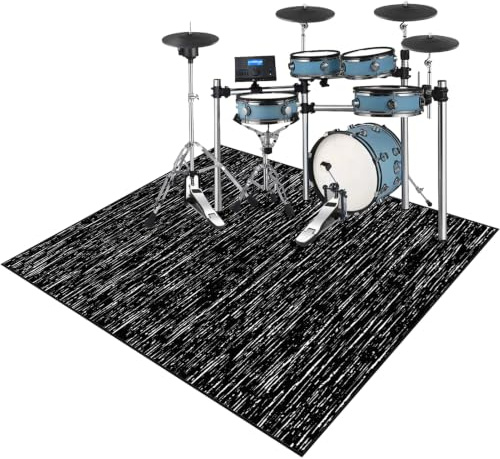 Cevgubn Alfombrilla para Batería Insonorizada Alfombra de Tambor Alfombras de Batería Acústico Kit de Batería de Jazz Electrónico, Alfombras Drum para Tambor de Bajo y Otros Instrumentos 120 x 80 cm