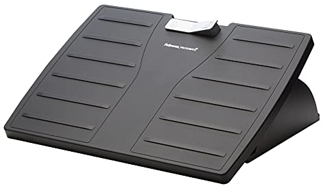 Fellowes Foot Rest Under Desk - Office Suites Under Desk Foot Rest Ergonomic Foot Rest with 3 Height Adjustable Positions & Antibacterial Technology - Foot Rest Stool for Office & Home - Black