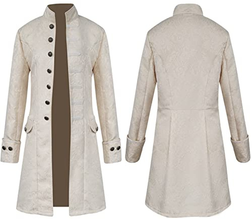 each women Mens Black Victorian Frock Coat Men White Gothic Steampunk Jacket Fancy Dress Costume Size S-4XL