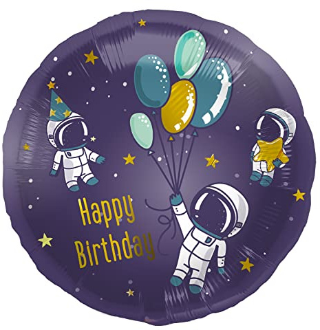 Folat 67927 Ballon en aluminium Anniversaire Espace - 45 cm