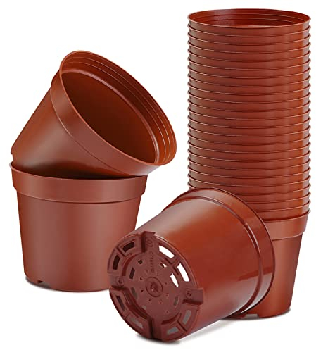 Muzhira Pots pour Semis, 15.5cm 20 Pieces Pots de Pépinière, Plastique Réutilisables Pot semis/Godets Semis/Pot de Repiquage/Pot de Culture pour la Plantation Intérieure et Extérieure