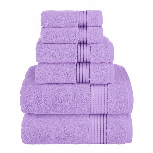 Elegant Comfort Juego de 6 Toallas de algodón, Incluye 2 paños, 2 Toallas de Mano y 2 Toallas de baño, 100% algodón Turco, Toallas Altamente absorbentes y súper Suaves para baño, Color