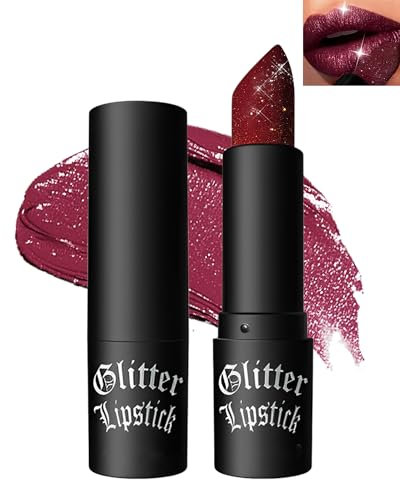 Rouge à Lèvres Mat Pailleté Métallique-Très Pigmenté et Chatoyante Rouge Lip Gloss, Brillant Rouges à Lèvres Longue Tenue Résistant à L'eau Durée, Scintillant Rouge a Levre Cadeau pour Femmes-07