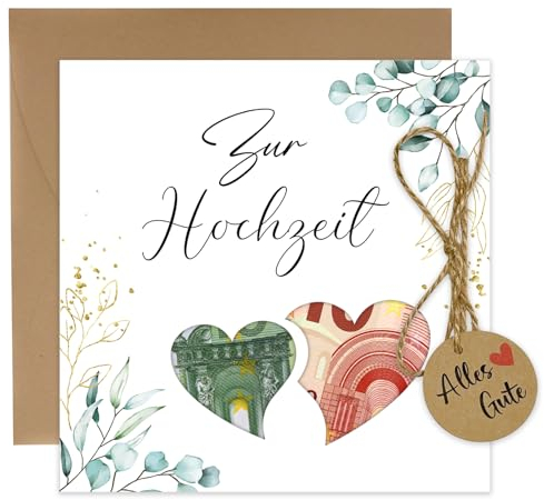 JOYEASE Hochzeitskarte Geldgeschenk Hochzeitsgeschenke für Brautpaar, Geldgeschenk Hochzeit Verpackung, ideen Karte Hochzeit Glückwunschkarten
