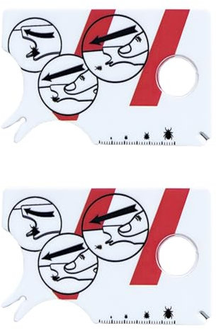 UEAVOID 2 Stück Zeckenkarte für Menschen und Haustiere, mit Lupe, Schnell und sanft Zecken entfernen