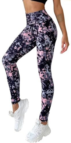 In One Clothing - Leggings da donna per sport, fitness, outdoor e abbigliamento da casa, super elastici e con vita alta per una vestibilità confortevole e senza pieghe, Nero e mimetico, XL